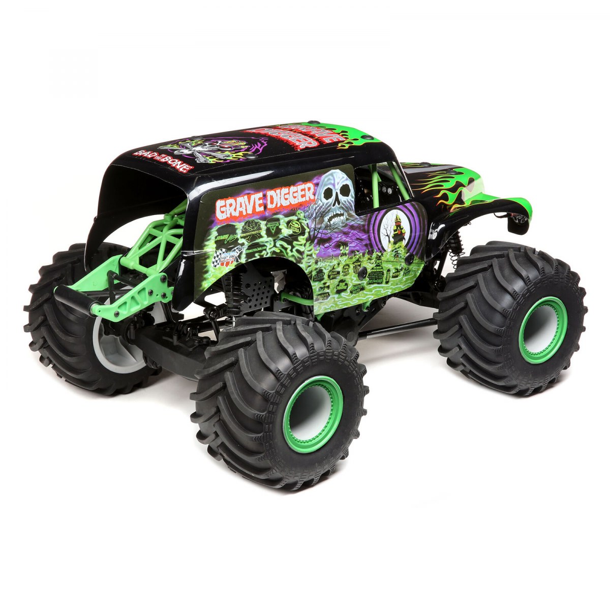 Радиоуправляемая машина Losi 1/10 LMT 4WD Solid Axle Monster Truck RTR,  Grave Digger (зелёный) LOS04021T1 Купить с доставкой